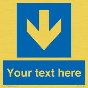 Custom Directional signage blue down arrow 